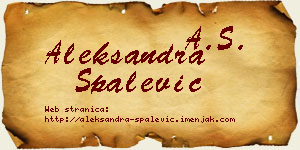 Aleksandra Spalević vizit kartica